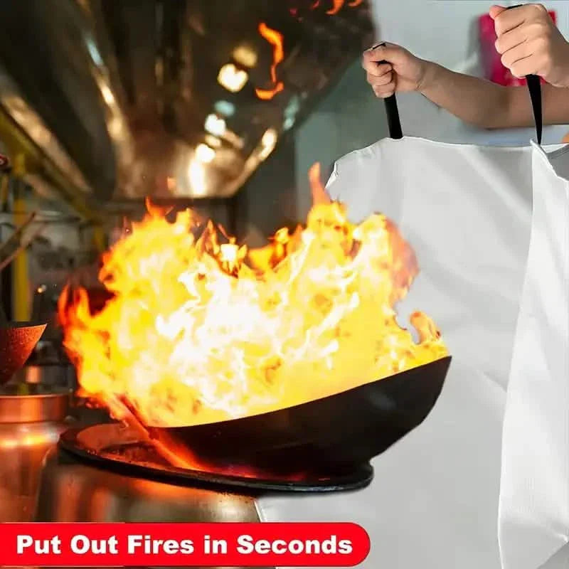 2-Pack: Premium Fiberglass Fire Blankets - Heat Resistant, Compact and Reusable