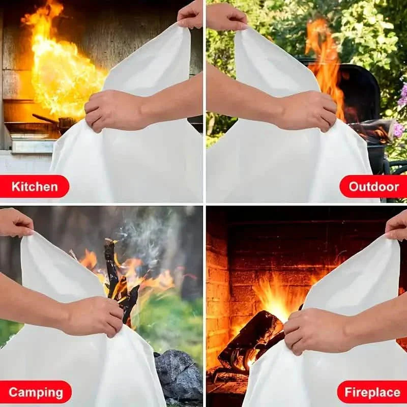 2-Pack: Premium Fiberglass Fire Blankets - Heat Resistant, Compact and Reusable