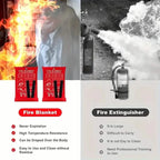 2-Pack: Premium Fiberglass Fire Blankets - Heat Resistant, Compact and Reusable