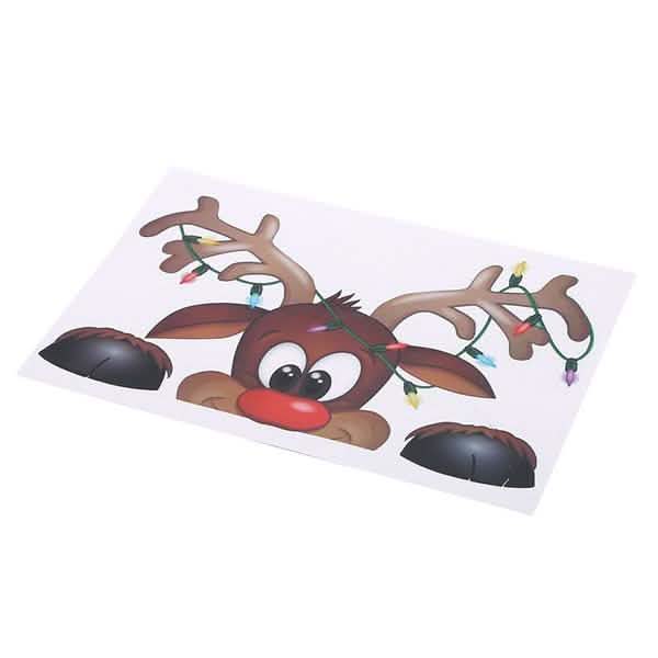 2-Pack: Santa Claus Moose Shop Hotel Christmas Window Double-Sided Glass Sticker