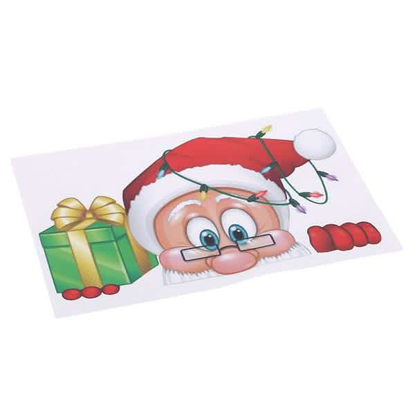 2-Pack: Santa Claus Moose Shop Hotel Christmas Window Double-Sided Glass Sticker