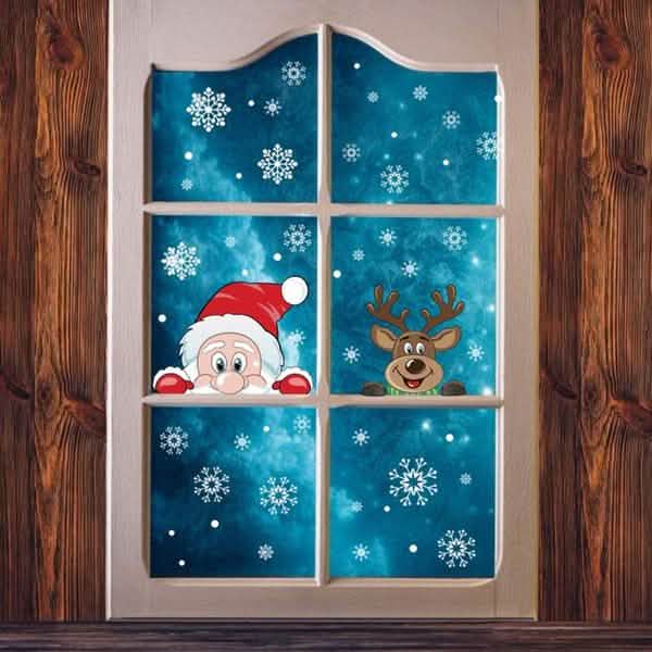 2-Pack: Santa Claus Moose Shop Hotel Christmas Window Double-Sided Glass Sticker