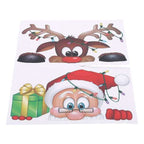 2-Pack: Santa Claus Moose Shop Hotel Christmas Window Double-Sided Glass Sticker