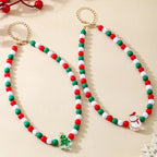 2 Piece Christmas Beaded Necklace with Holiday Charms