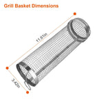 2-piece: Portable BBQ Rolling Basket Round Stainless Steel Grill