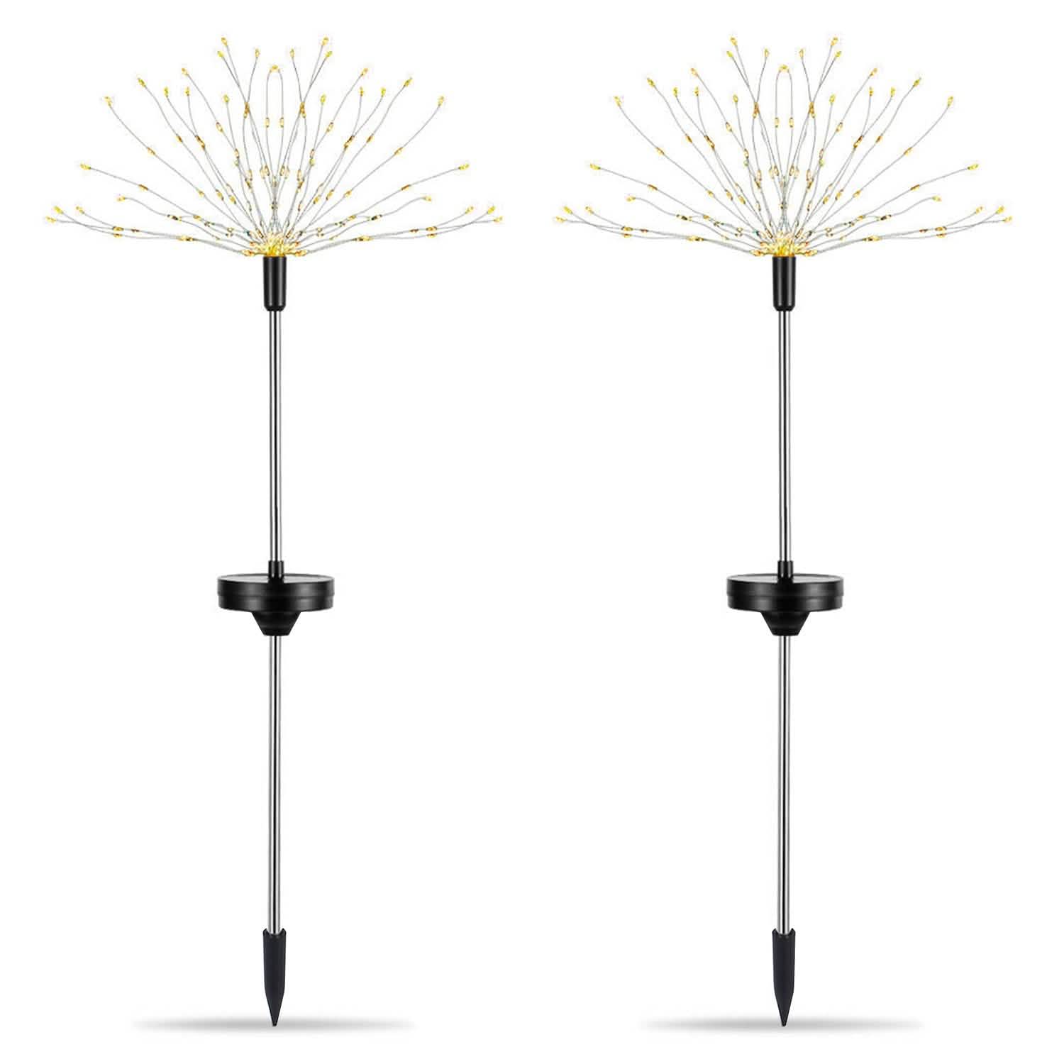 2-piece: Solar-powered star explosion garden lights
