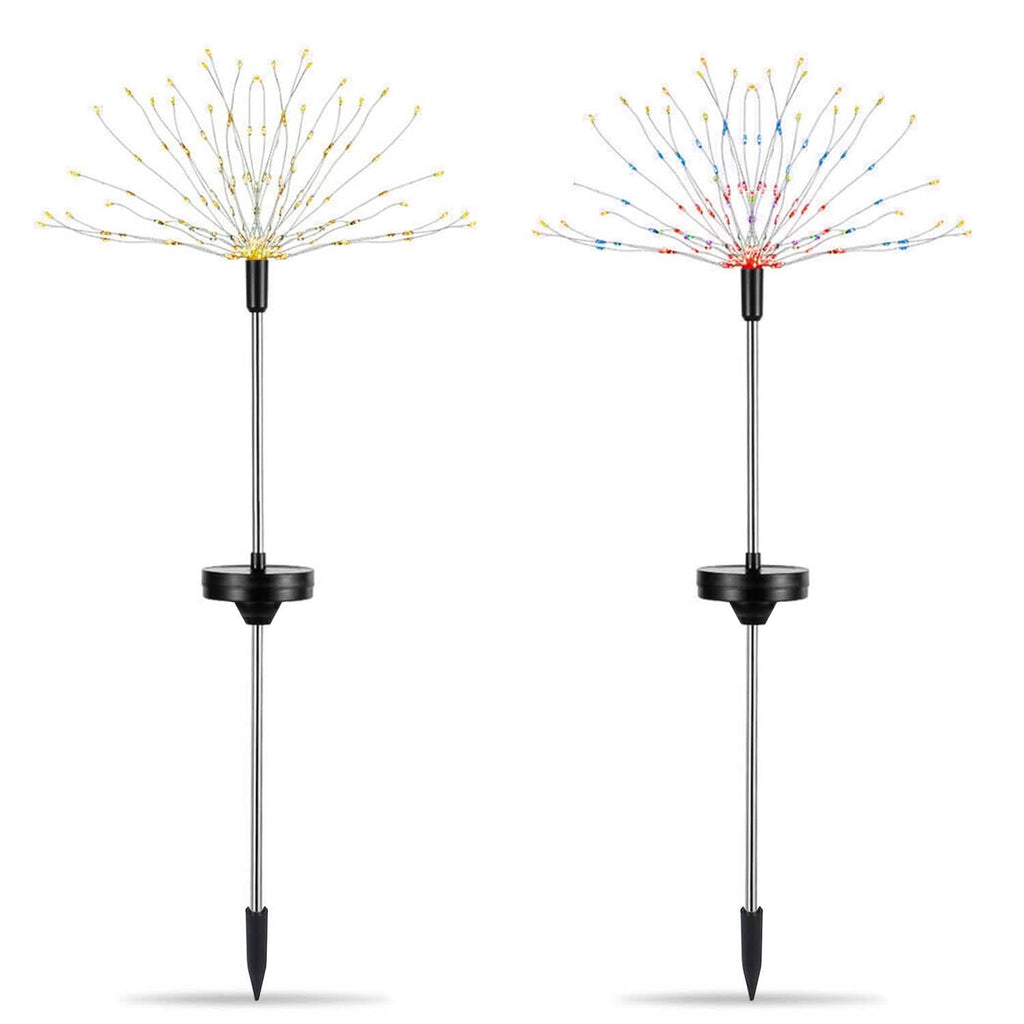 2-piece: Solar-powered star explosion garden lights