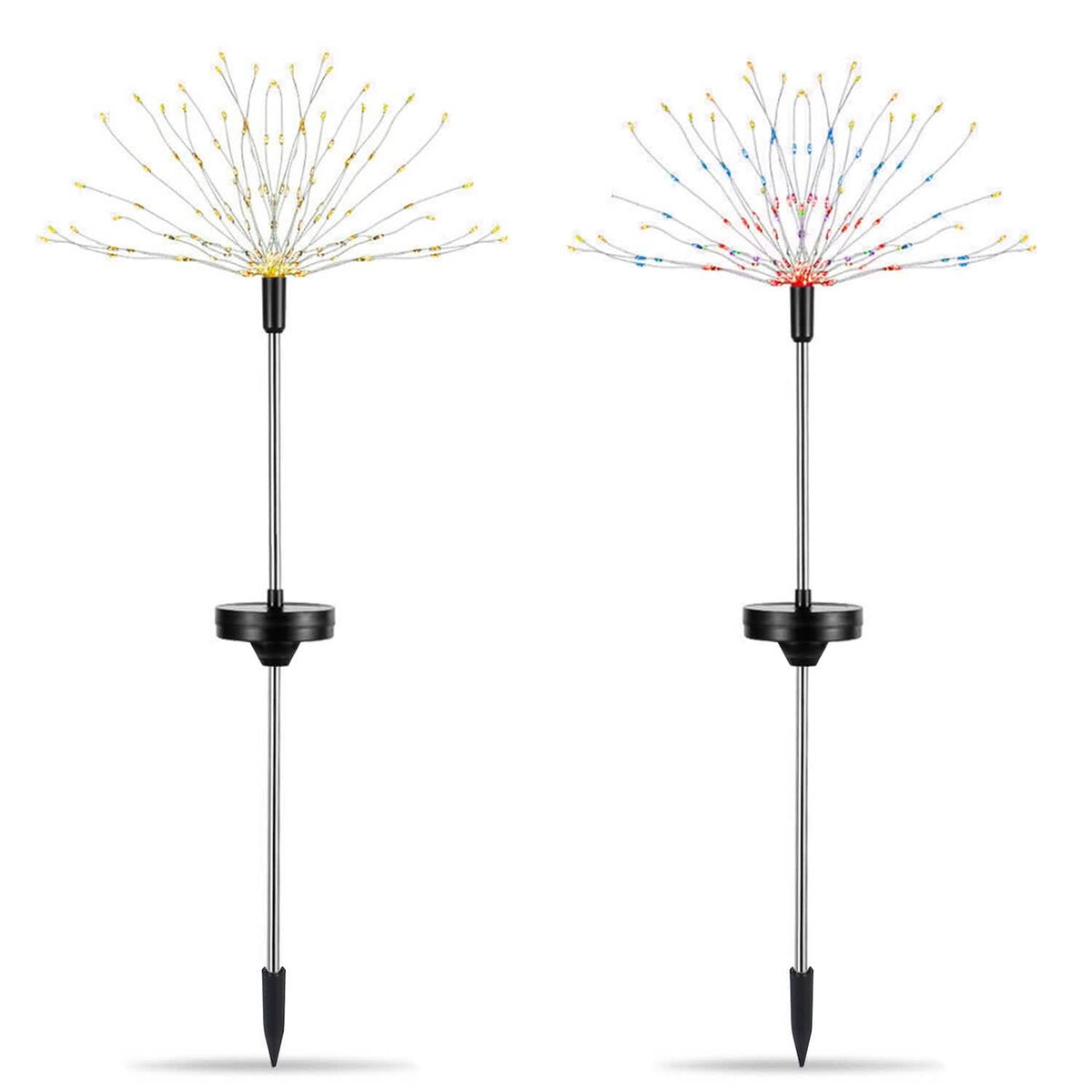2-piece: Solar-powered star explosion garden lights