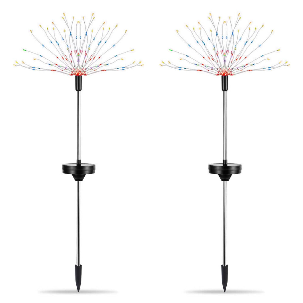 2-piece: Solar-powered star explosion garden lights