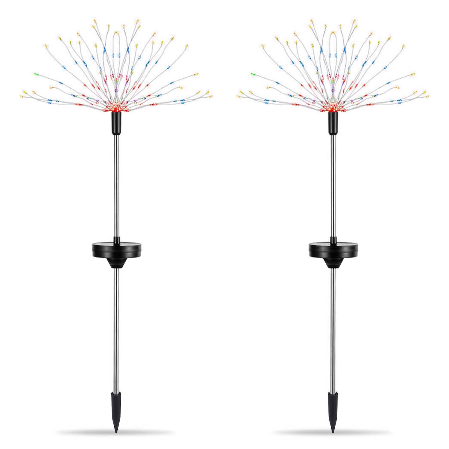 2-piece: Solar-powered star explosion garden lights