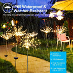2-piece: Solar-powered star explosion garden lights
