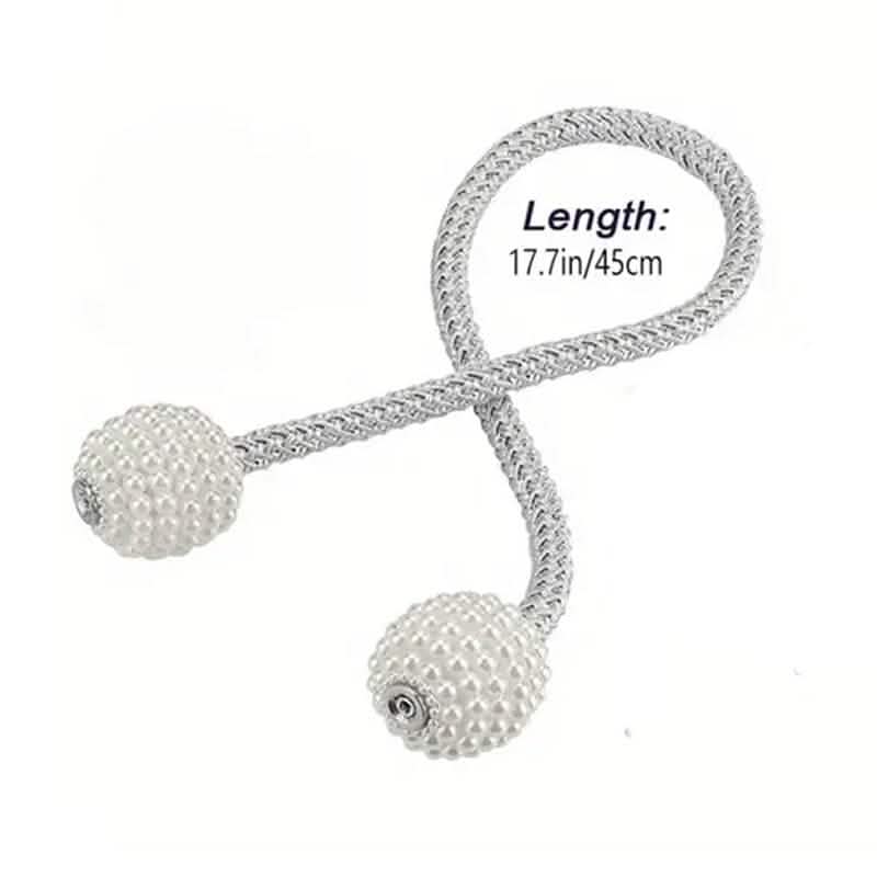 2-Piece: Magnetic Curtain Ties with Artificial Pearls