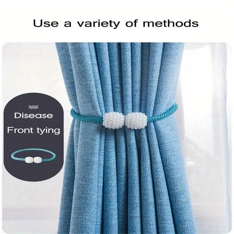 2-Piece: Magnetic Curtain Ties with Artificial Pearls