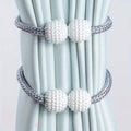 2-Piece: Magnetic Curtain Ties with Artificial Pearls