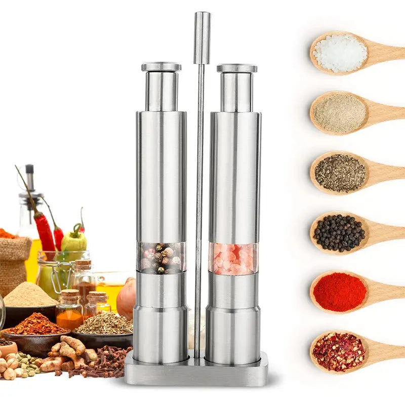 2-piece Salt and Pepper Mill Set – Season stylishly with every dish!