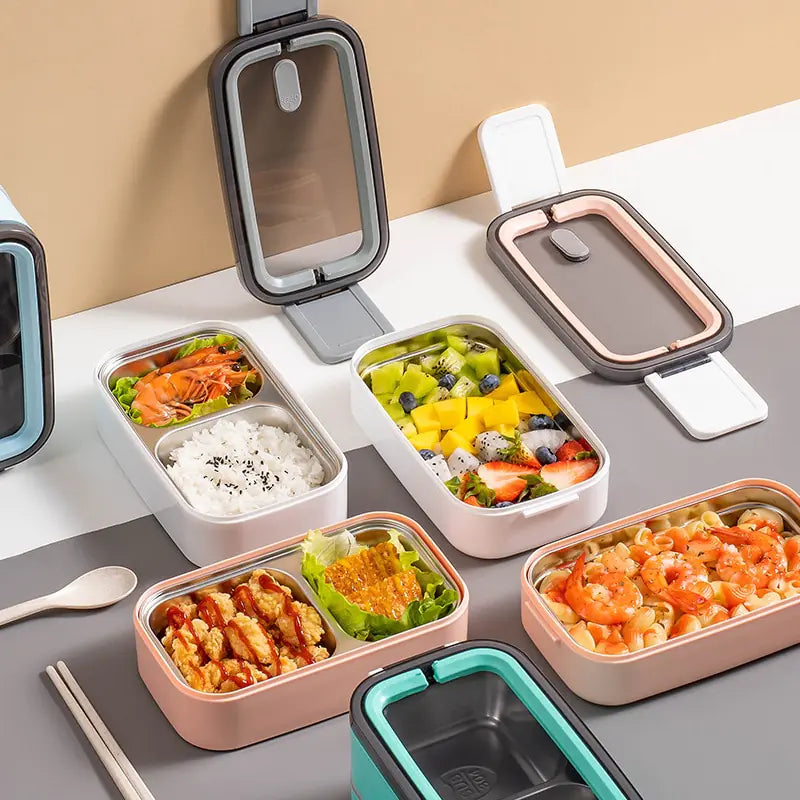 2-Tier Stainless Steel Bento Lunchbox - MealMate