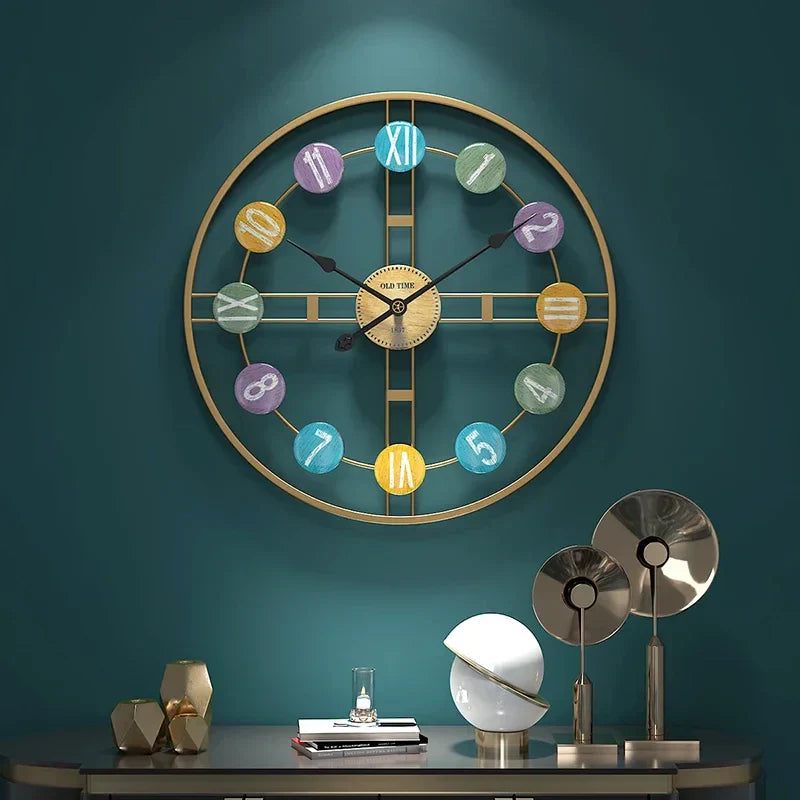 StilTijd – Large Vintage Wall Clock with Roman Numbers and Metal Frame