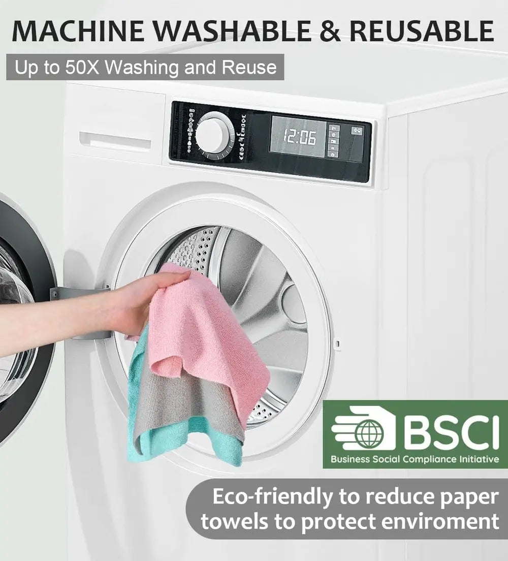 20 Piece Reusable Microfiber Cloths on Roll – Lint-Free, Streak-Free & Eco-Friendly