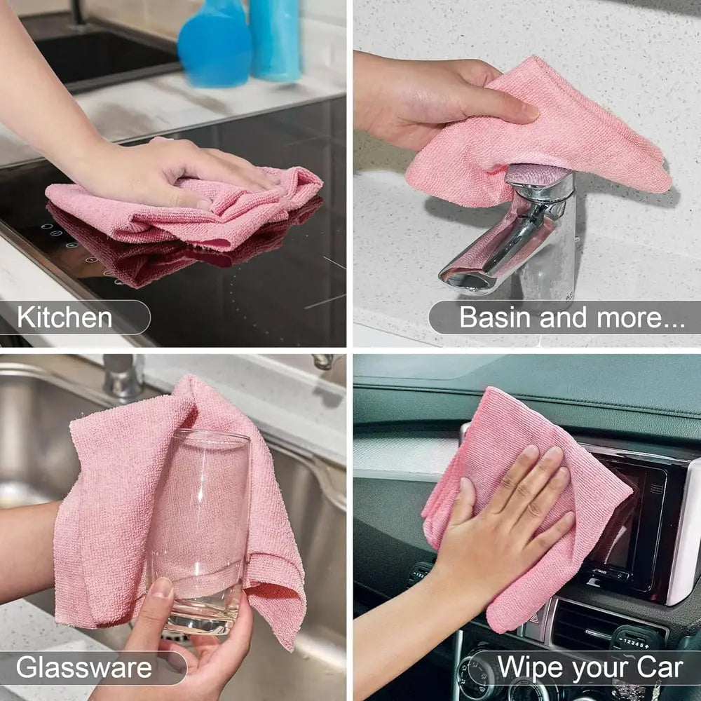 20 Piece Reusable Microfiber Cloths on Roll – Lint-Free, Streak-Free & Eco-Friendly