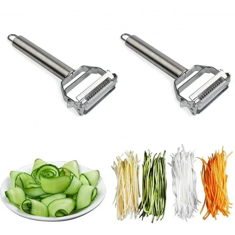 DuoSchaaf | Double Vegetable Peeler made of Stainless Steel with Julienne Function