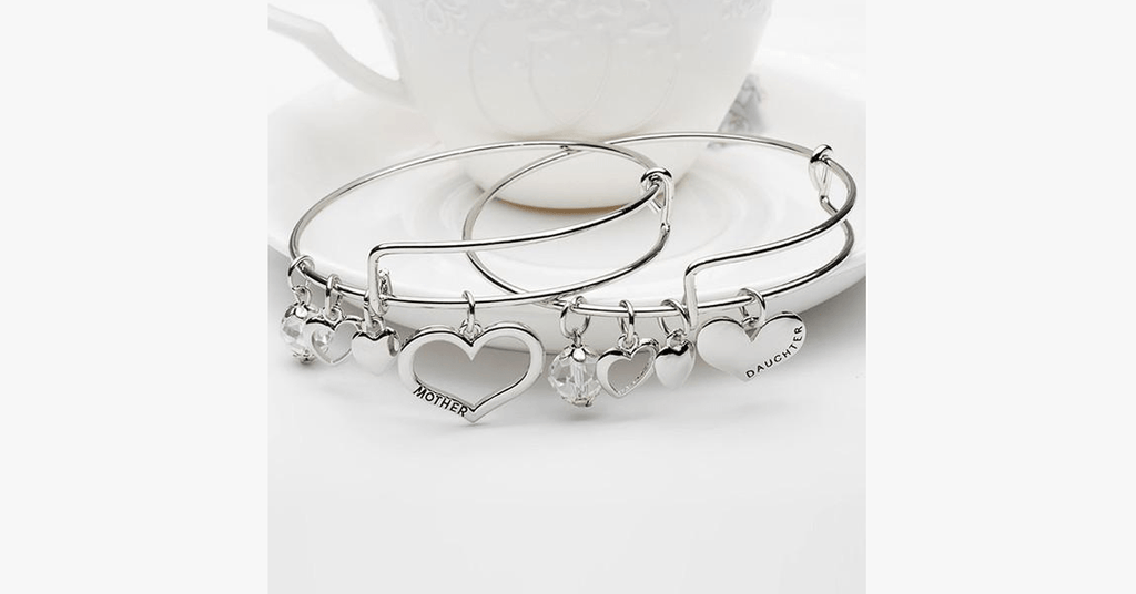 Mother Daughter Charm Bracelet Set