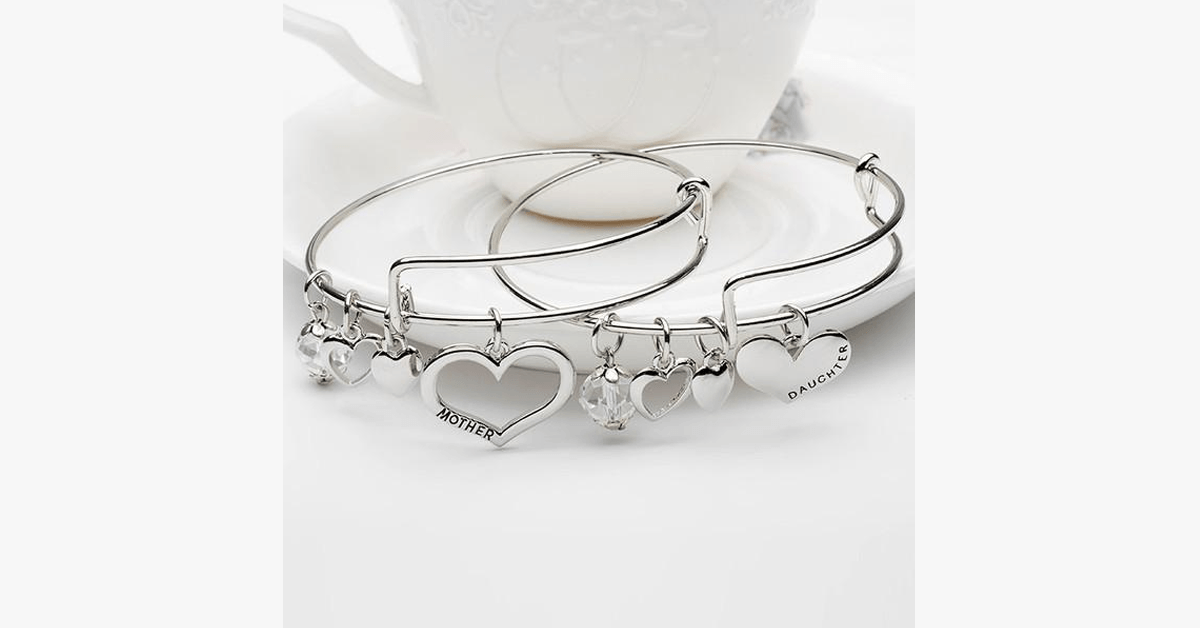 Mother Daughter Charm Bracelet Set