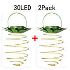 Solar Pineapple Iron Lantern LED Copper Wire Outdoor Waterproof Garden Decorative Hanging Lights