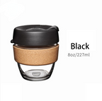 Reusable & Portable Glass Coffee Cup With Lid & Sleeve, For Home, Travel & More