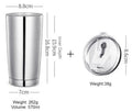 Stainless Steel Vacuum Insulation Travel Mug with Reusable Straw and Crystal Clear Lid, for Water, Coffee, Cold and Hot Beverage