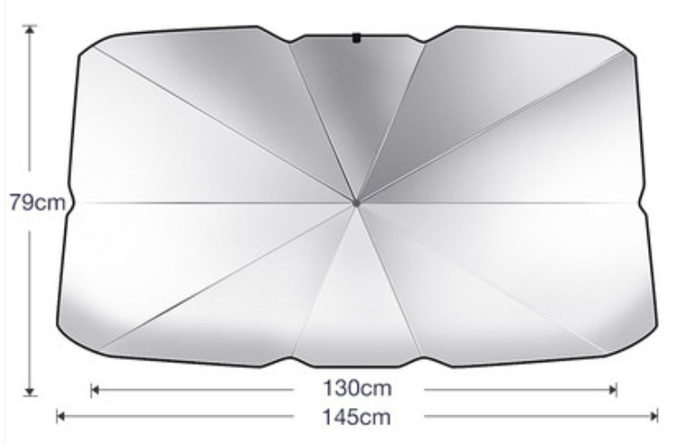 Foldable Car Windshield UV Protection Sunscreen Heat Insulation Umbrella, with Storage Bag, Suitable for Most Vehicles
