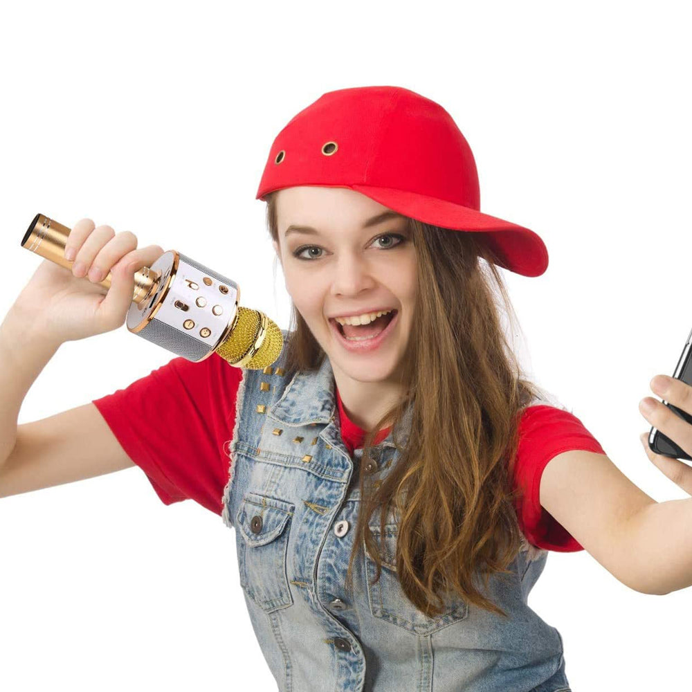 Rechargeable wireless Bluetooth karaoke microphone