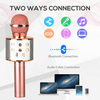 Rechargeable wireless Bluetooth karaoke microphone
