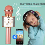 Rechargeable wireless Bluetooth karaoke microphone