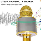 Rechargeable wireless Bluetooth karaoke microphone