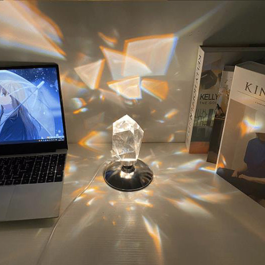LuxorLite Diamond Crystal LED Table Lamp | Luxurious Mood Light | 3 or 16 Color Change | Wireless Night Light