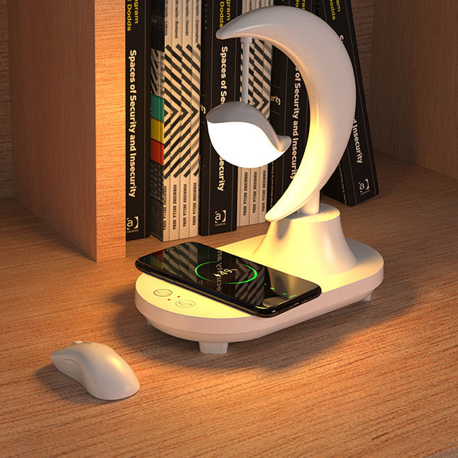 Moonsphere wireless LED lamp with Bluetooth speaker and charger