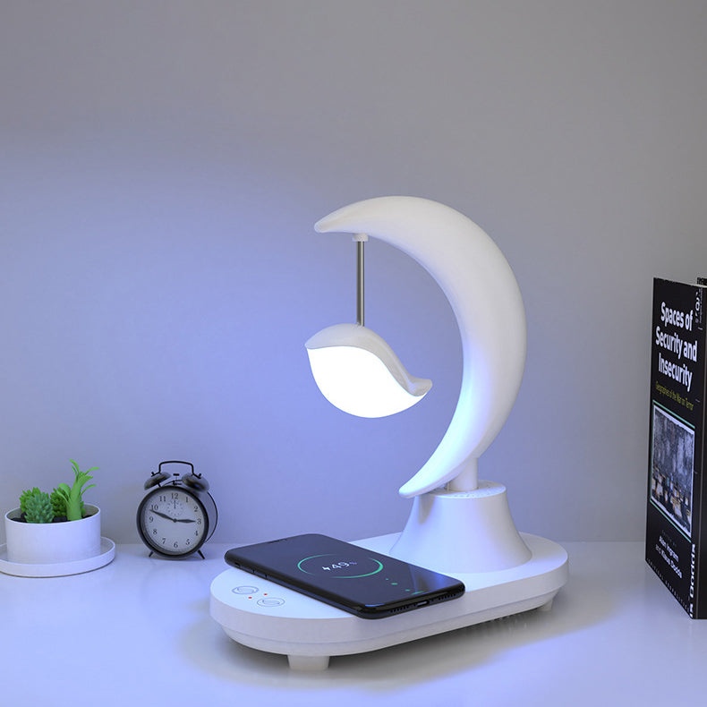 Moonsphere wireless LED lamp with Bluetooth speaker and charger