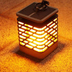 Solar Flame Torch Light Square LED Garden Lawn Decorative Hanging Light