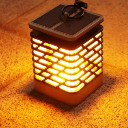 Solar Flame Torch Light Square LED Garden Lawn Decorative Hanging Light