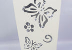 Solar Butterfly Rose Pattern Hollow Column LED Outdoor Waterproof Decorative Lamp