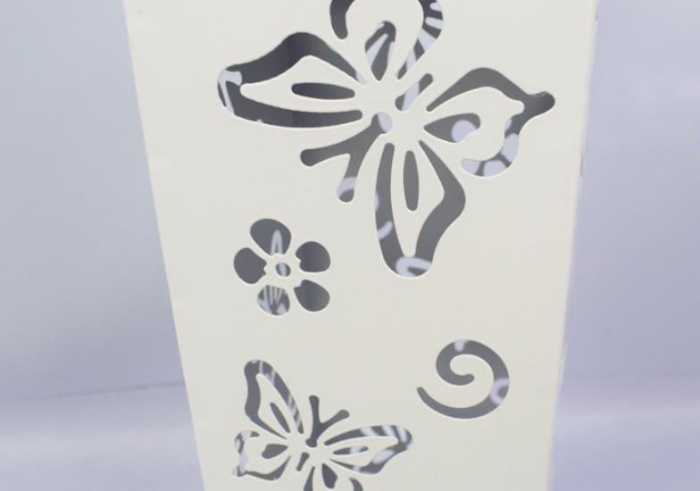 Solar Butterfly Rose Pattern Hollow Column LED Outdoor Waterproof Decorative Lamp