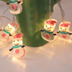 Battery-Powered Christmas LED String Lights with Snowman Designs and Multiple Lengths