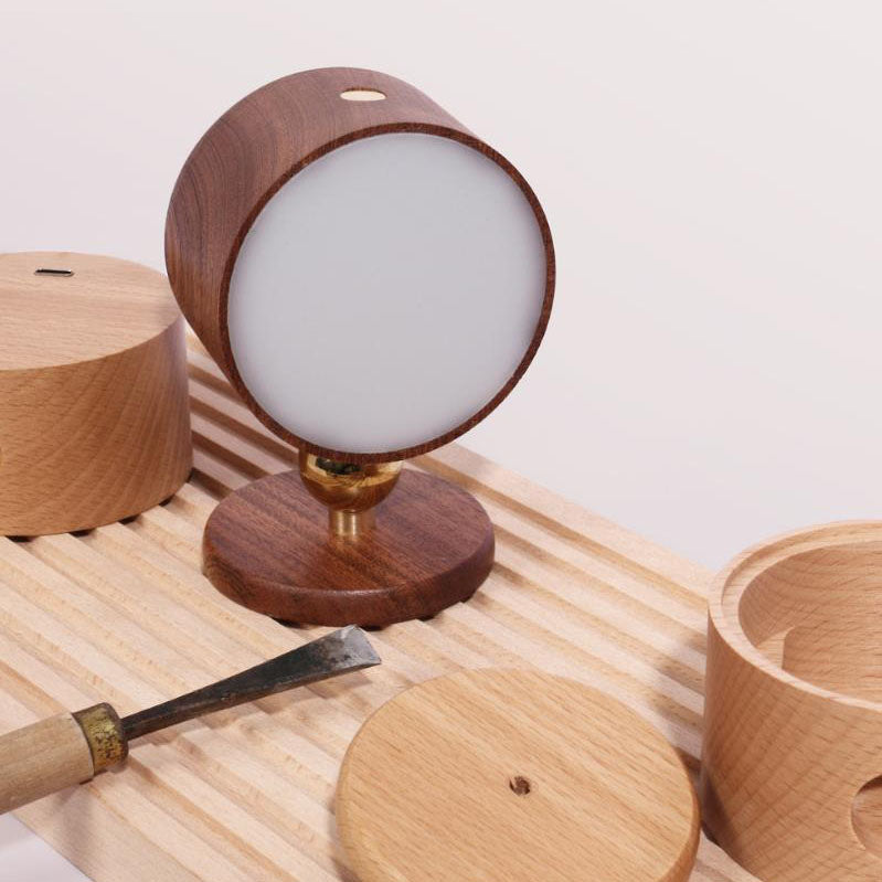 Simple wood USB rechargeable touch magnet LED night light wall sconce lamp