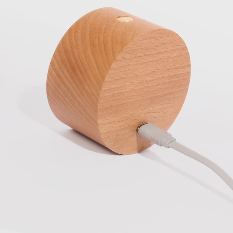 Simple wood USB rechargeable touch magnet LED night light wall sconce lamp