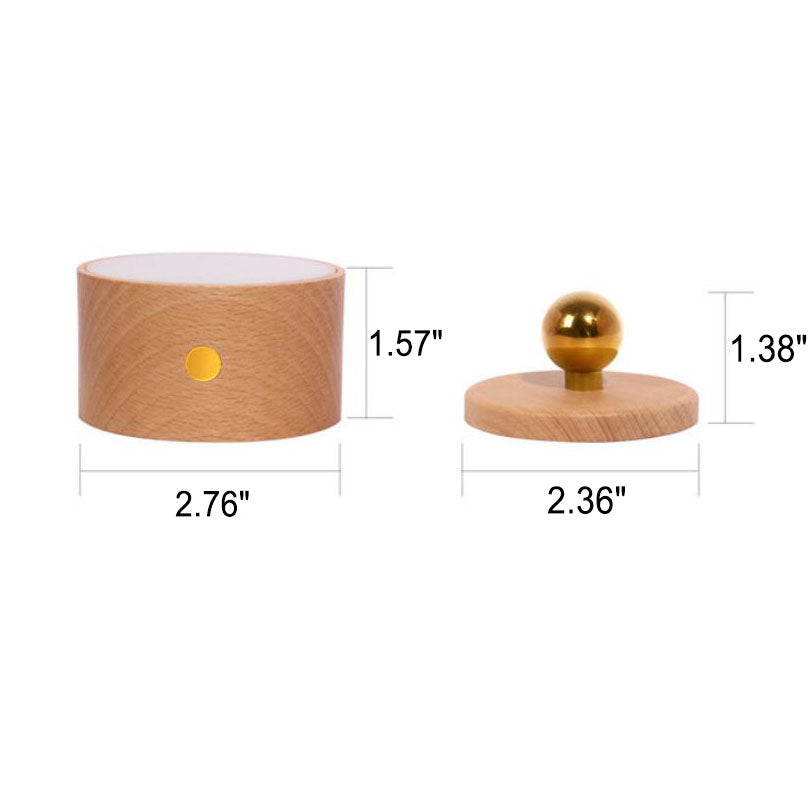 Simple wood USB rechargeable touch magnet LED night light wall sconce lamp