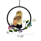 European rustic owl solar waterproof outdoor garden pendant lights