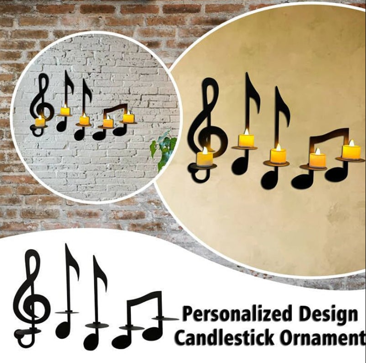 Candle holder with notes
