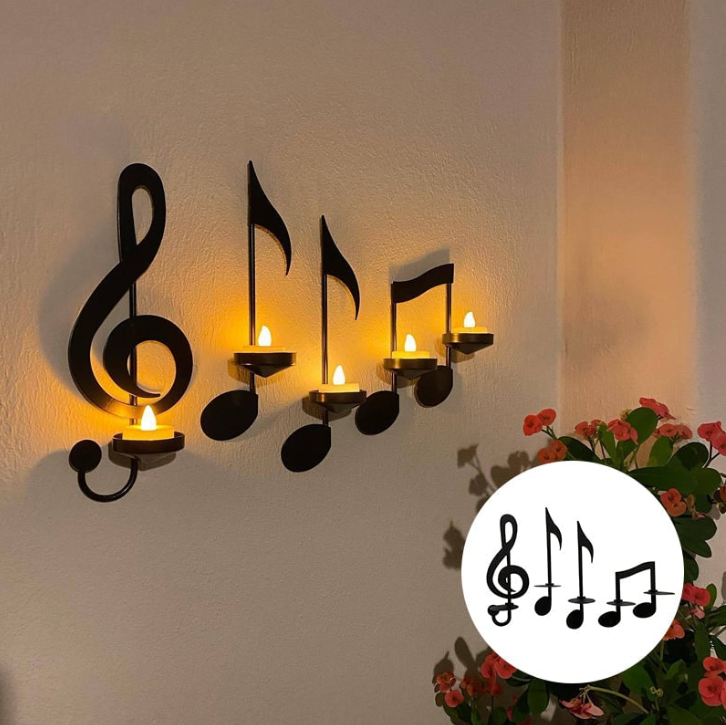 Candle holder with notes