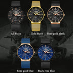 Luxury Men’s Ultra-Thin Waterproof Stainless Steel Quartz Watch – Elegant Date Display Sports Wristwatch
