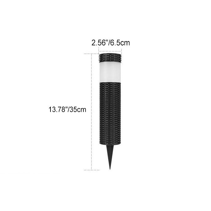Outdoor Solar Rattan Cylindrical LED Garden Lawn In-ground Landscape Light